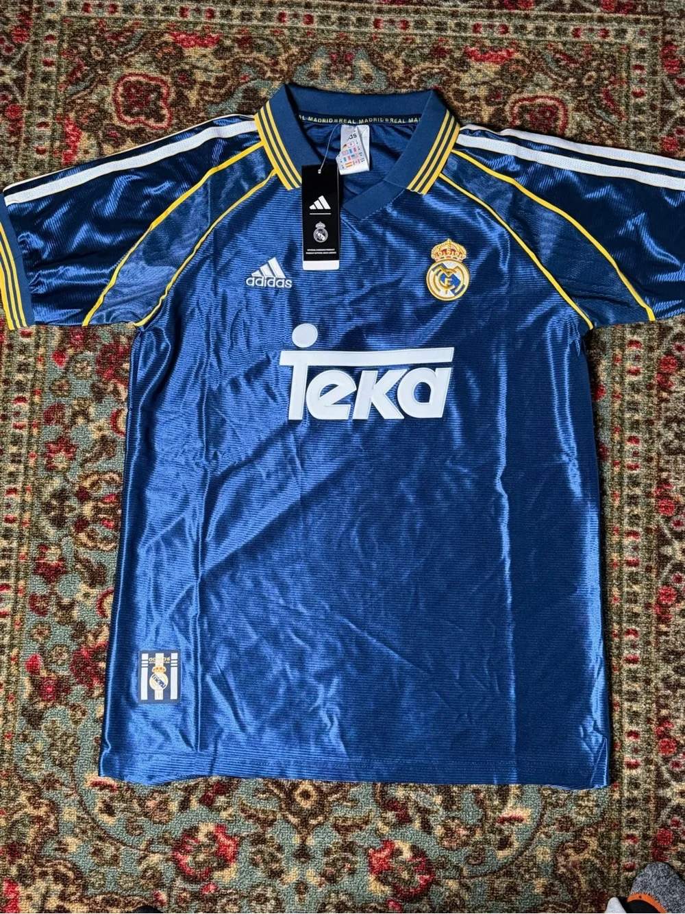 adidas Blue and Yellow Real Madrid Teka Football Jersey